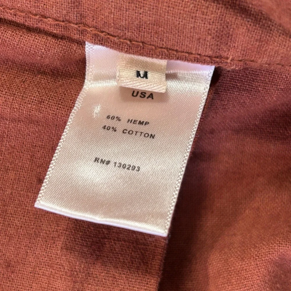 Prospective Flow Momohiki Pants Mens Meidum Brown Hemp Cotton Belted Relaxed Fit